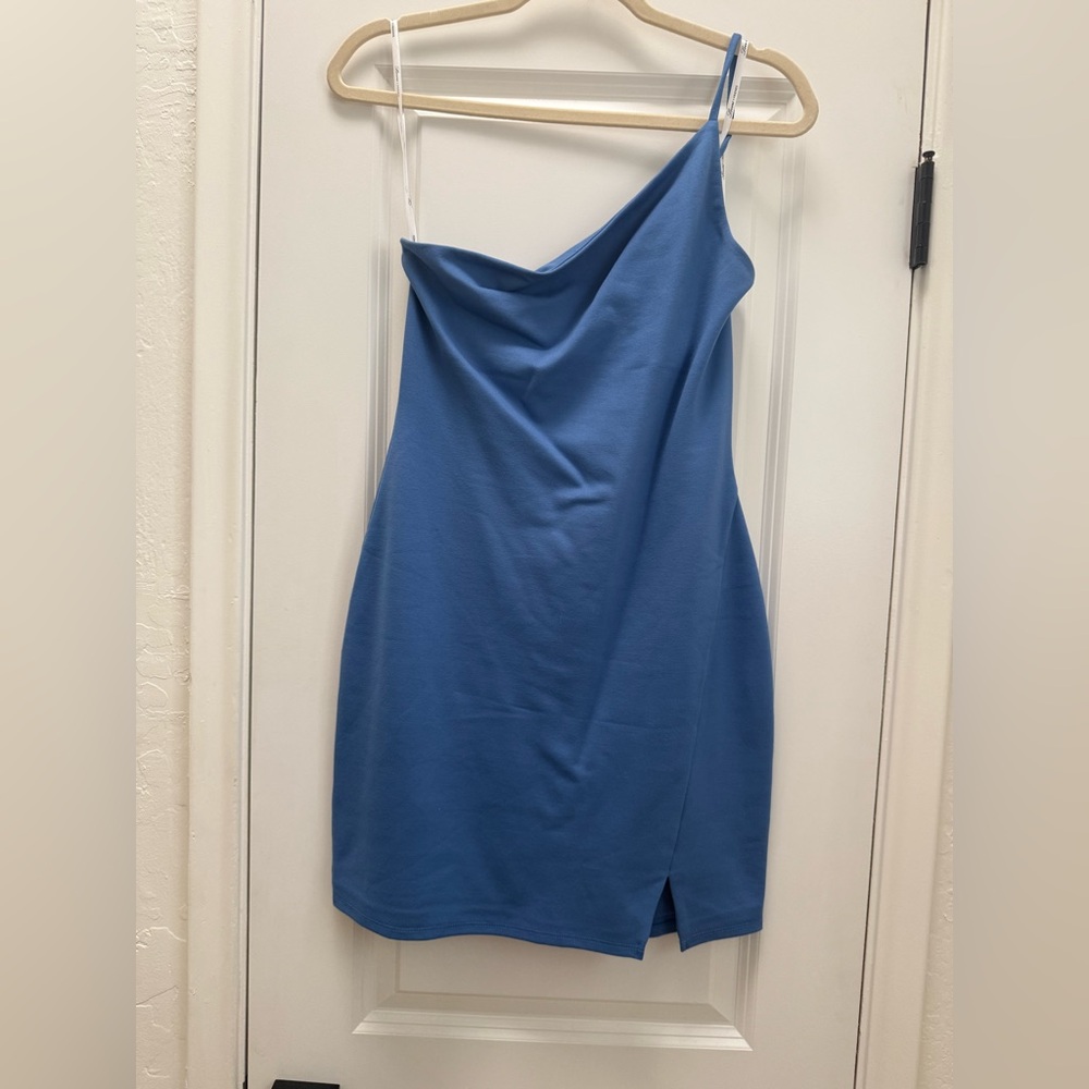 Lovers + Friends One-Shoulder Blue Dress